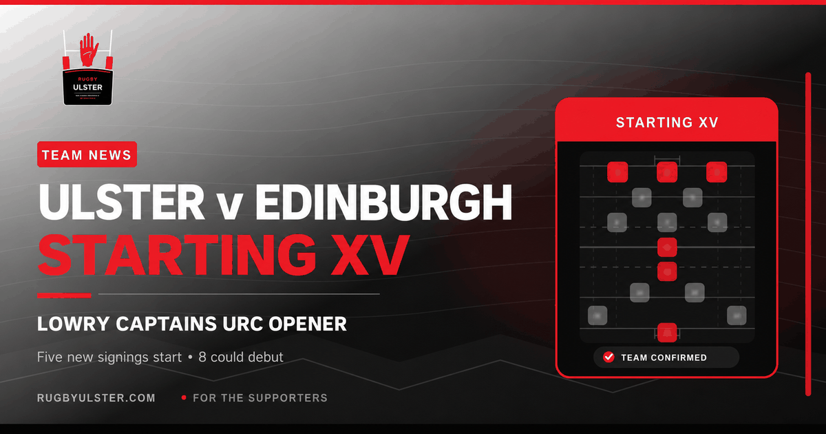 Ulster v Edinburgh team news: Lowry captains URC opener